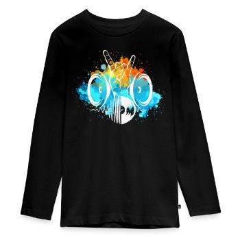 Heavy metal - Teenager Premium Organic Long Sleeve Shirt - black - Front - AI Model Kid Female (0cm)