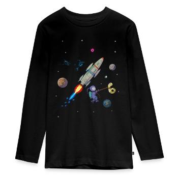 6 Jahre Geburtstag Rakete Planeten Astronaut - Teenager Premium Bio Langarmshirt - Schwarz - Vorne - AI Model Kid Female (0cm)