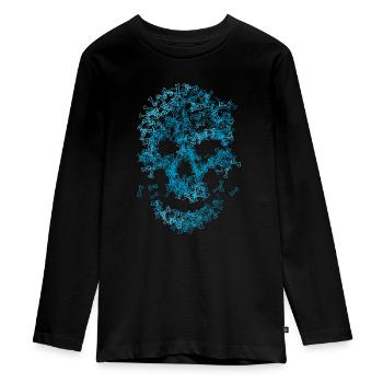 Skull of bones - Teenager Premium Organic Long Sleeve Shirt - black - Front - AI Model Kid Female (0cm)