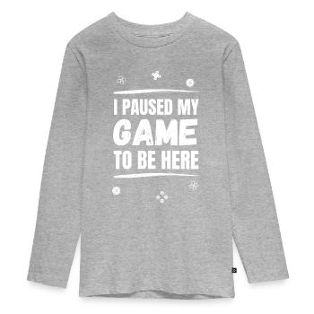 Gaming Dire cadeau de jeu - T-shirt manches longues Premium Ado - gris chiné - Devant