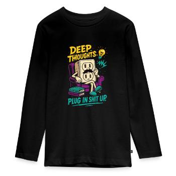 Plugged Philosophy Ideal für lustige - Teenager Premium Bio Langarmshirt - Schwarz - Vorne - AI Model Kid Female (0cm)