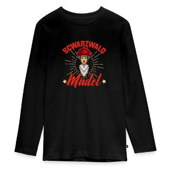 Schwarzwaldmädel Schwarzwald German Wald - Teenager Premium Organic Long Sleeve Shirt - black - Front - AI Model Kid Female (0cm)