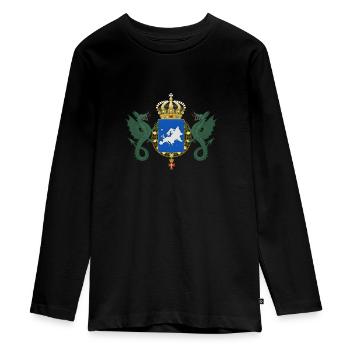 Kingdoms of Europe - Teenager Premium Organic Long Sleeve Shirt - black - Front - AI Model Kid Female (0cm)