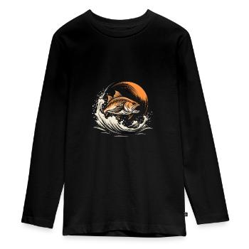 Édition Pêcheur - T-shirt manches longues Premium Ado - noir - Devant - AI Model Kid Female (0cm)