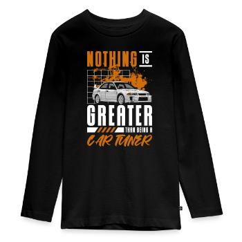 Tuner Car Driver Racing Car - Teenager Premium Organic Long Sleeve Shirt - black - Front - AI Model Kid Female (0cm)