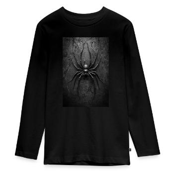 Black Widow Style Spider Art - Teenager Premium Organic Long Sleeve Shirt - black - Front - AI Model Kid Female (0cm)