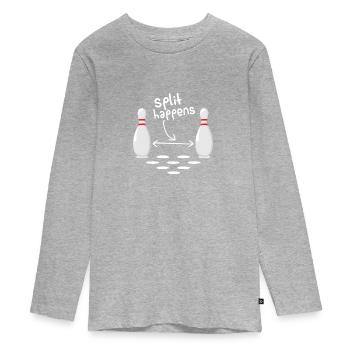 Split happens - Teenager Premium Bio Langarmshirt - Grau meliert - Vorne