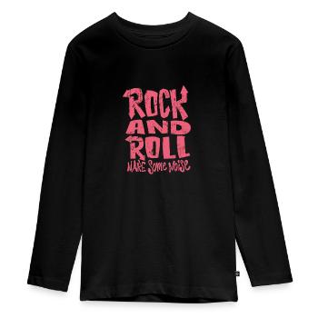 Rock and roll - T-shirt manches longues Premium Ado - noir - Devant - AI Model Kid Female (0cm)