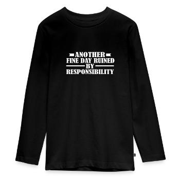 Schwarzer Humor - Teenager Premium Bio Langarmshirt - Schwarz - Vorne - AI Model Kid Female (0cm)