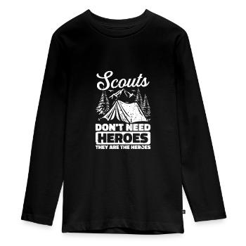 Pfadfinder - Teenager Premium Bio Langarmshirt - Schwarz - Vorne - AI Model Kid Female (0cm)
