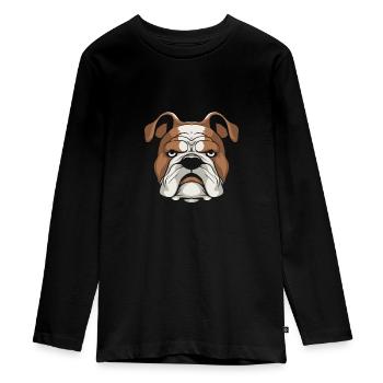 Bulldog - Teenager Premium Organic Long Sleeve Shirt - black - Front - AI Model Kid Female (0cm)
