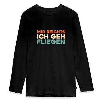 Flugbegleiter Stewardess - Teenager Premium Bio Langarmshirt - Schwarz - Vorne - AI Model Kid Female (0cm)