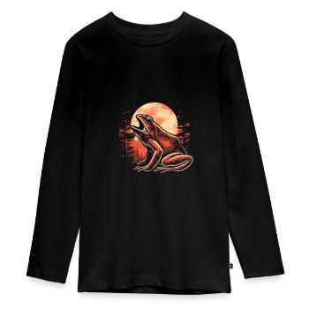 Grenouille Crapaud Lune Hurlement - T-shirt manches longues Premium Ado - noir - Devant - AI Model Kid Female (0cm)