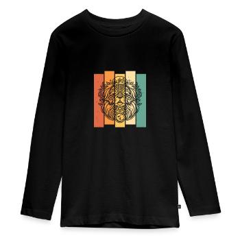 Pekingese Moon Phases - Teenager Premium Bio Langarmshirt - Schwarz - Vorne - AI Model Kid Female (0cm)