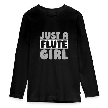 Flötist Flöte Just A Flute Girl - T-shirt manches longues Premium Ado - noir - Devant - AI Model Kid Female (0cm)