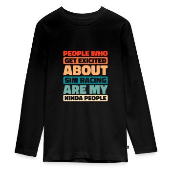 Sim Racing - T-shirt manches longues Premium Ado - noir - Devant - AI Model Kid Female (0cm)