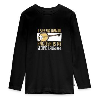 Banjo - T-shirt manches longues Premium Ado - noir - Devant - AI Model Kid Female (0cm)