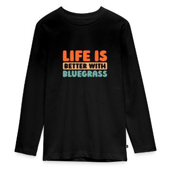Banjo - T-shirt manches longues Premium Ado - noir - Devant - AI Model Kid Female (0cm)