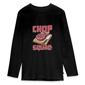 Fleischer Metzger Schlachter Kader - Teenager Premium Bio Langarmshirt - Schwarz - Vorne - AI Model Kid Female (0cm)