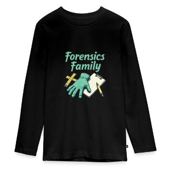 Équipe de techniciens judiciaires - T-shirt manches longues Premium Ado - noir - Devant - AI Model Kid Female (0cm)