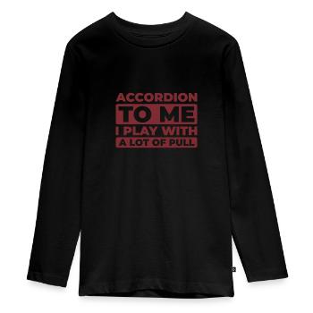 Accordéon - T-shirt manches longues Premium Ado - noir - Devant - AI Model Kid Female (0cm)