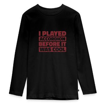Accordéon - T-shirt manches longues Premium Ado - noir - Devant - AI Model Kid Female (0cm)
