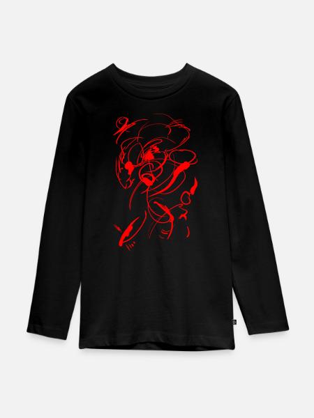 Abstakt Hintergrund / Rot - Teenager Premium Bio Langarmshirt - Schwarz