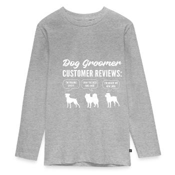 Avis des clients Humoristique Personne Cadeau - T-shirt manches longues Premium Ado - gris chiné - Devant