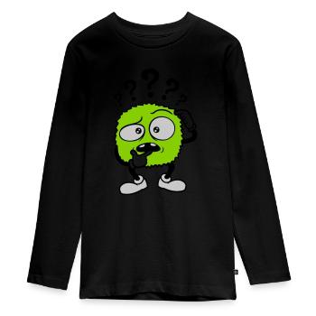 Point d’interrogation visage sceptique comique - T-shirt manches longues Premium Ado - noir - Devant - AI Model Kid Female (0cm)