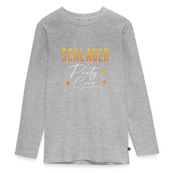 Schlager Party Crew - T-shirt manches longues Premium Ado - gris chiné - Devant