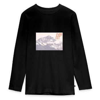 Everest Majesty - Teenager Premium Organic Long Sleeve Shirt - black - Front - AI Model Kid Female (0cm)