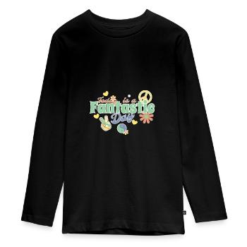 Today is a fantastic day - Teenager Premium Organic Long Sleeve Shirt - black - Front - AI Model Kid Female (0cm)