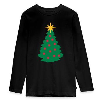Arbre de Noël - T-shirt manches longues Premium Ado - noir - Devant - AI Model Kid Female (0cm)