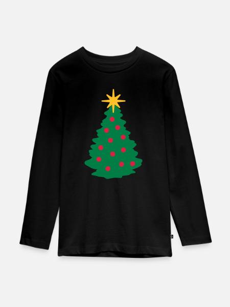 Arbre de Noël - T-shirt manches longues Premium Ado - noir