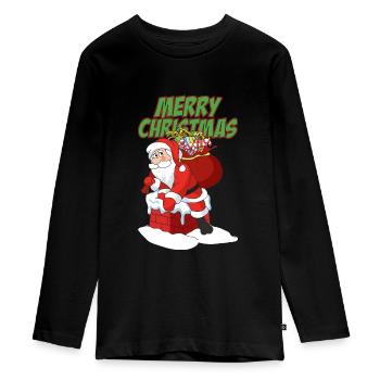 Père Noël - T-shirt manches longues Premium Ado - noir - Devant - AI Model Kid Female (0cm)