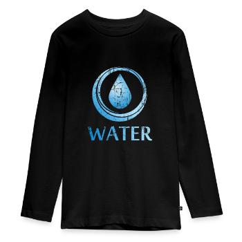 Four elements of water - Teenager Premium Organic Long Sleeve Shirt - black - Front - AI Model Kid Female (0cm)