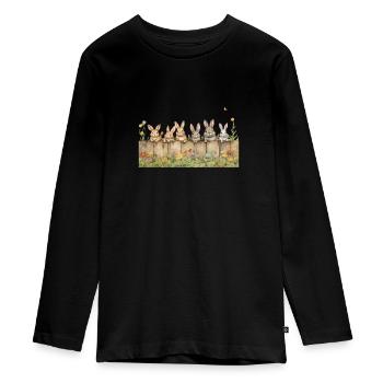 Häschen - Teenager Premium Bio Langarmshirt - Schwarz - Vorne - AI Model Kid Female (0cm)