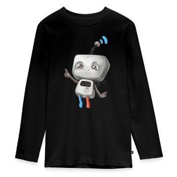 Petit robot - T-shirt manches longues Premium Ado - noir - Devant - AI Model Kid Female (0cm)