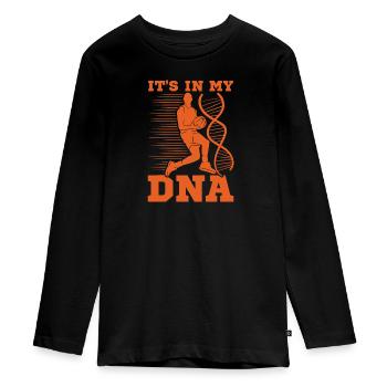 Le basketball est dans mon idée cadeau ADN - T-shirt manches longues Premium Ado - noir - Devant - AI Model Kid Female (0cm)