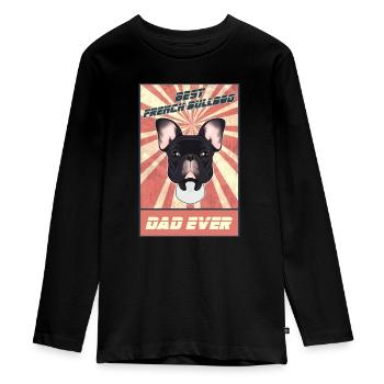 Le meilleur Français Bulldog Dad Ever I Frenchie Lover - T-shirt manches longues Premium Ado - noir - Devant - AI Model Kid Female (0cm)