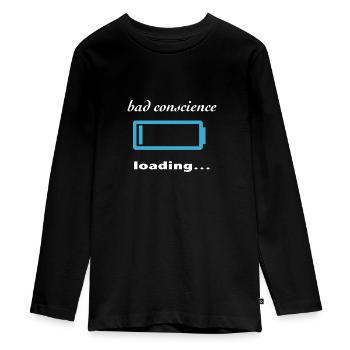 schlechtes Gewissen laden... - Teenager Premium Bio Langarmshirt - Schwarz - Vorne - AI Model Kid Female (0cm)