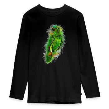 Papagei - Teenager Premium Bio Langarmshirt - Schwarz - Vorne - AI Model Kid Female (0cm)