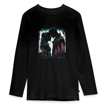 Cyberpunk-Paar - Teenager Premium Bio Langarmshirt - Schwarz - Vorne - AI Model Kid Female (0cm)