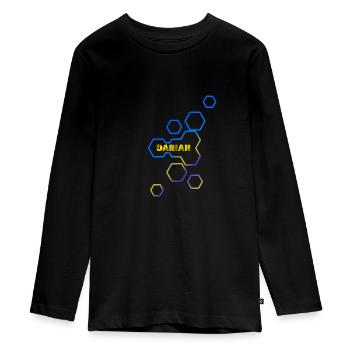 Nom Darian - T-shirt manches longues Premium Ado - noir - Devant - AI Model Kid Female (0cm)