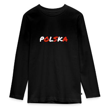 Polska - T-shirt manches longues Premium Ado - noir - Devant - AI Model Kid Female (0cm)
