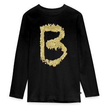 Lettre B Nom du cadeau - T-shirt manches longues Premium Ado - noir - Devant - AI Model Kid Female (0cm)