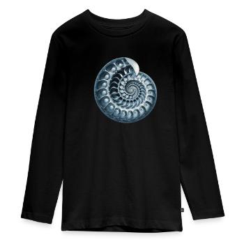 Spirale de Fibonacci, coquille, escargot, phi, symbole - T-shirt manches longues Premium Ado - noir - Devant - AI Model Kid Female (0cm)