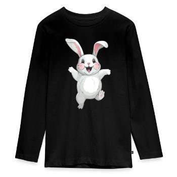 Lapin mignon - T-shirt manches longues Premium Ado - noir - Devant - AI Model Kid Female (0cm)