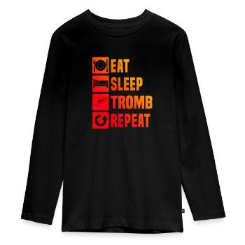 Trombonistes en laiton Trombone Trombone - T-shirt manches longues Premium Ado - noir - Devant - AI Model Kid Female (0cm)