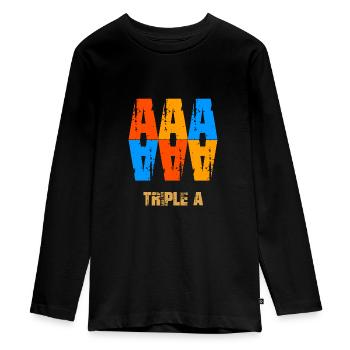 Triple A Best of the best - Teenager Premium Bio Langarmshirt - Schwarz - Vorne - AI Model Kid Female (0cm)
